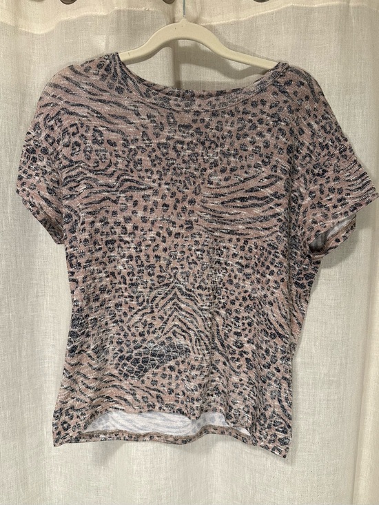 Z Supply Tops - Z Supply Y2K Women’s Brown Black Mixed Animal Print Short Sleeve Knit Tee Sz M